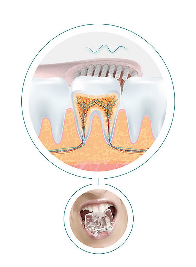 كول بيبي طقم فرشاة أسنان كهربائية بالموجات فوق الصوتية قابلة للشحن مع 4 رؤوس فرش بديلة للصغار من 4 قطع - Image 3