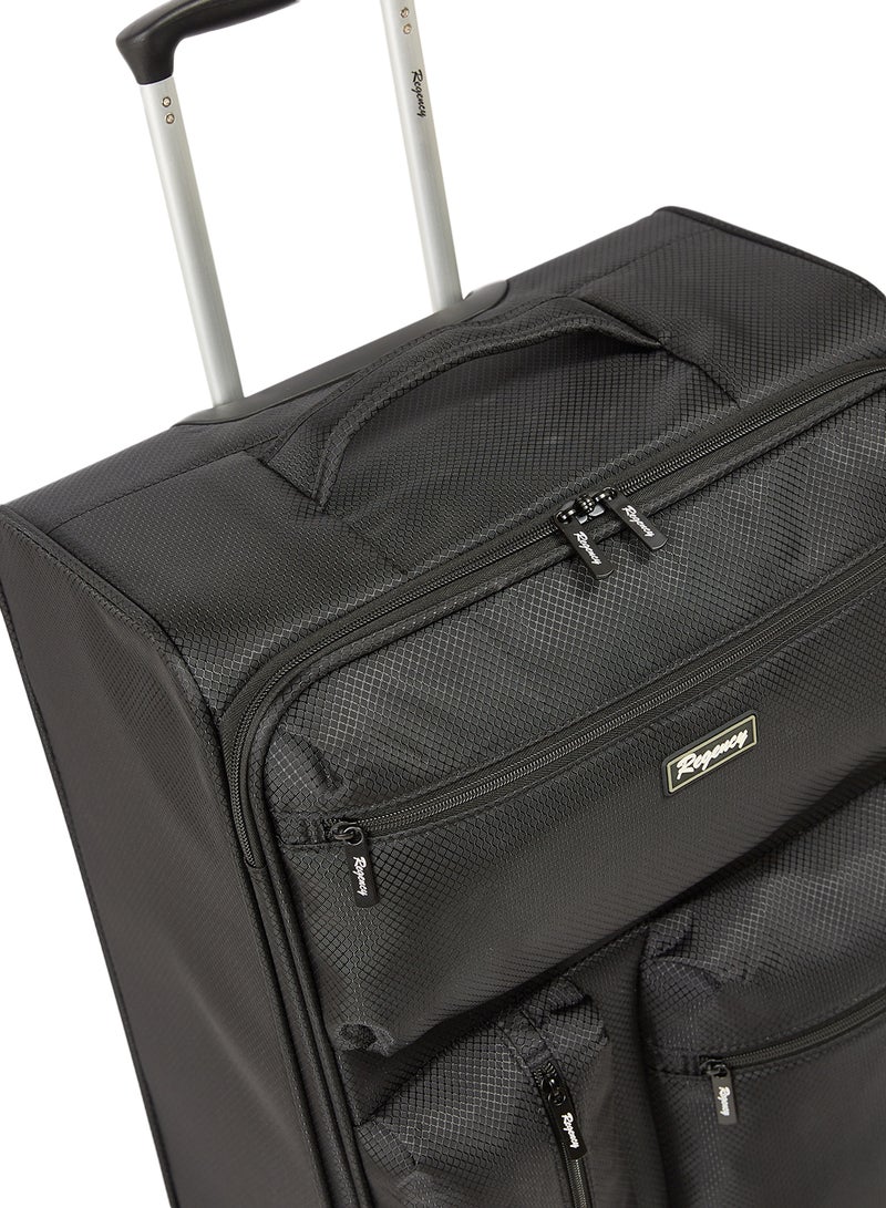 Regency Ultra-light Softside 3 Piece Luggage Trolley Set Black - Image 4
