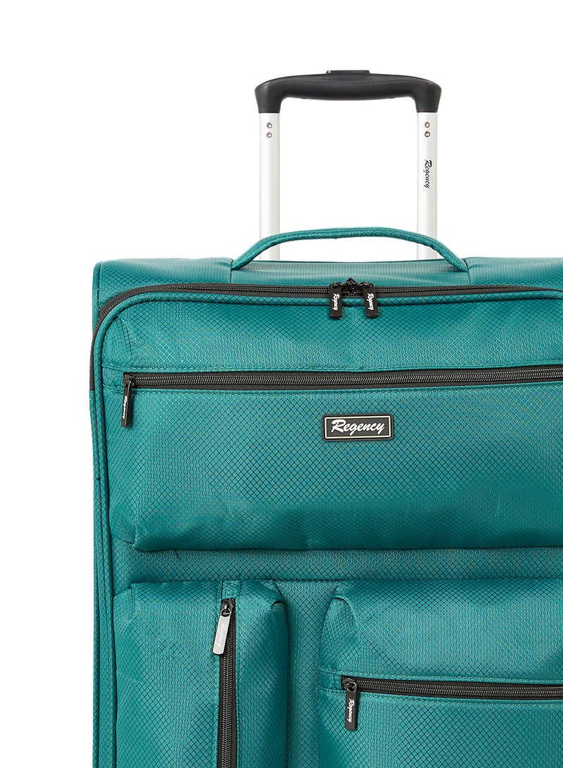 Regency Softside Small Check in Luggage Trolley Dark Green - Image 3