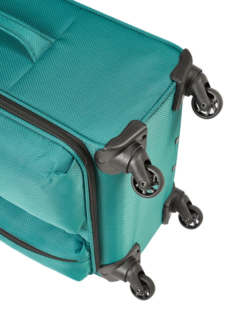 Regency Softside Small Check in Luggage Trolley Dark Green - Image 5