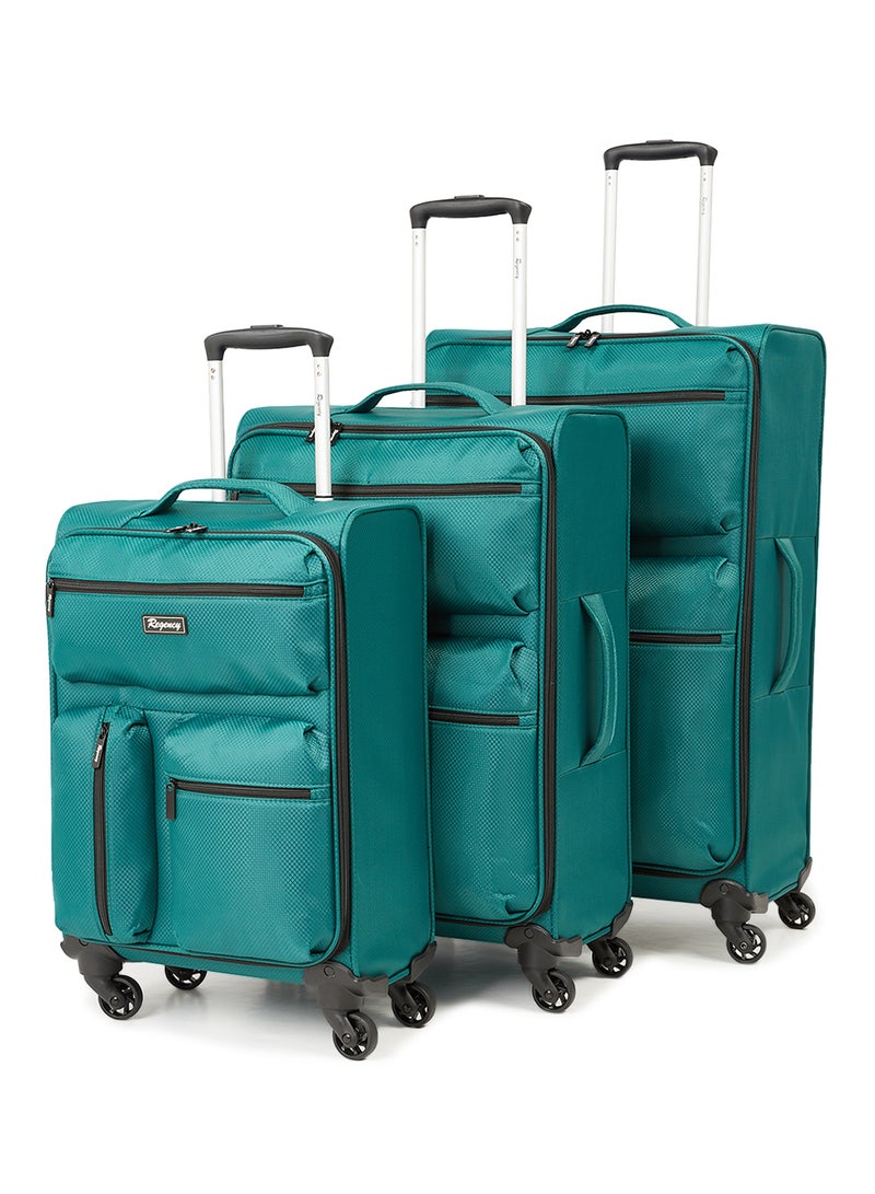 Regency - Ultra-light Softside 3 Piece Luggage Trolley Set Dark Green - Image 1