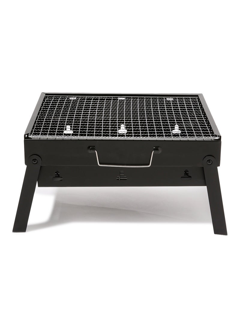 Generic - Portable Barbeque Charcoal Grill Black/Silver 440x308x70mm - Image 1