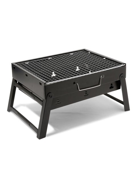 Portable Barbeque Charcoal Grill Black/Silver 440x308x70mm