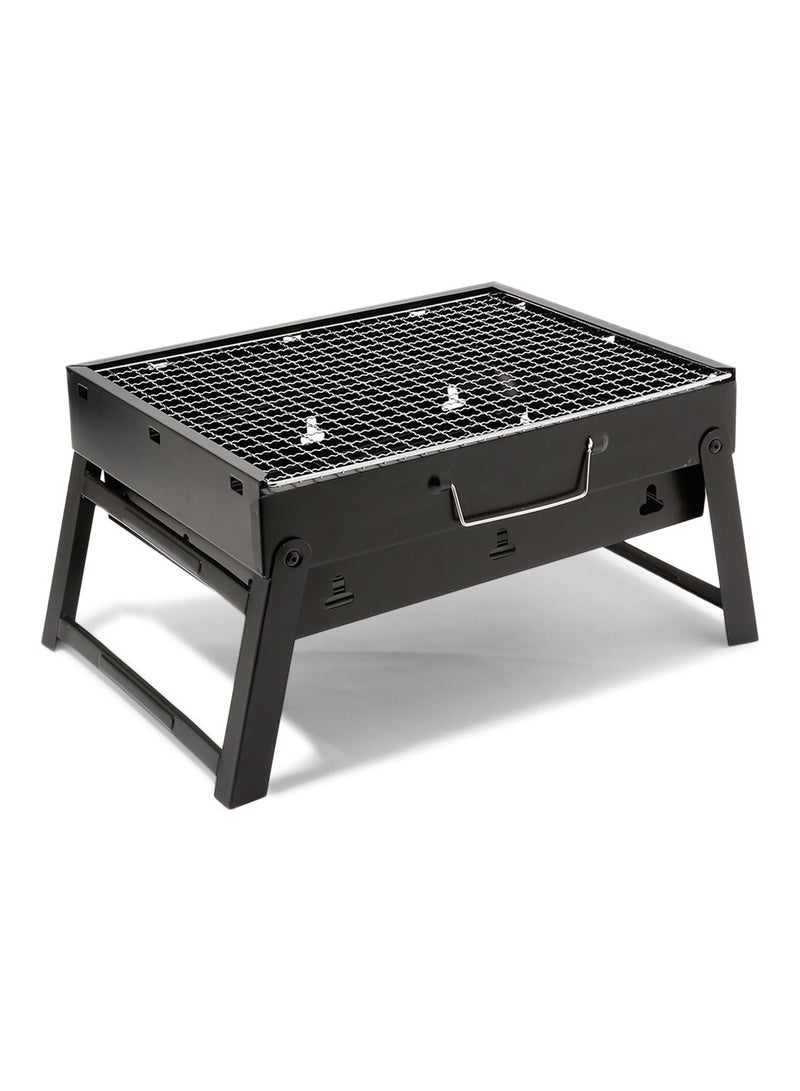 Generic - Portable Barbeque Charcoal Grill Black/Silver 440x308x70mm - Image 1