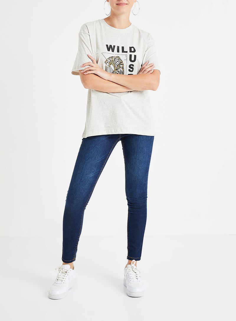 فيرو مودا تيشيرت قصير الكم بطبعة نمر أوف وايت - Image 2