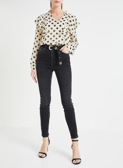 Belted High Waist Skinny Jeans Black - v1580998027/N34223067V_2