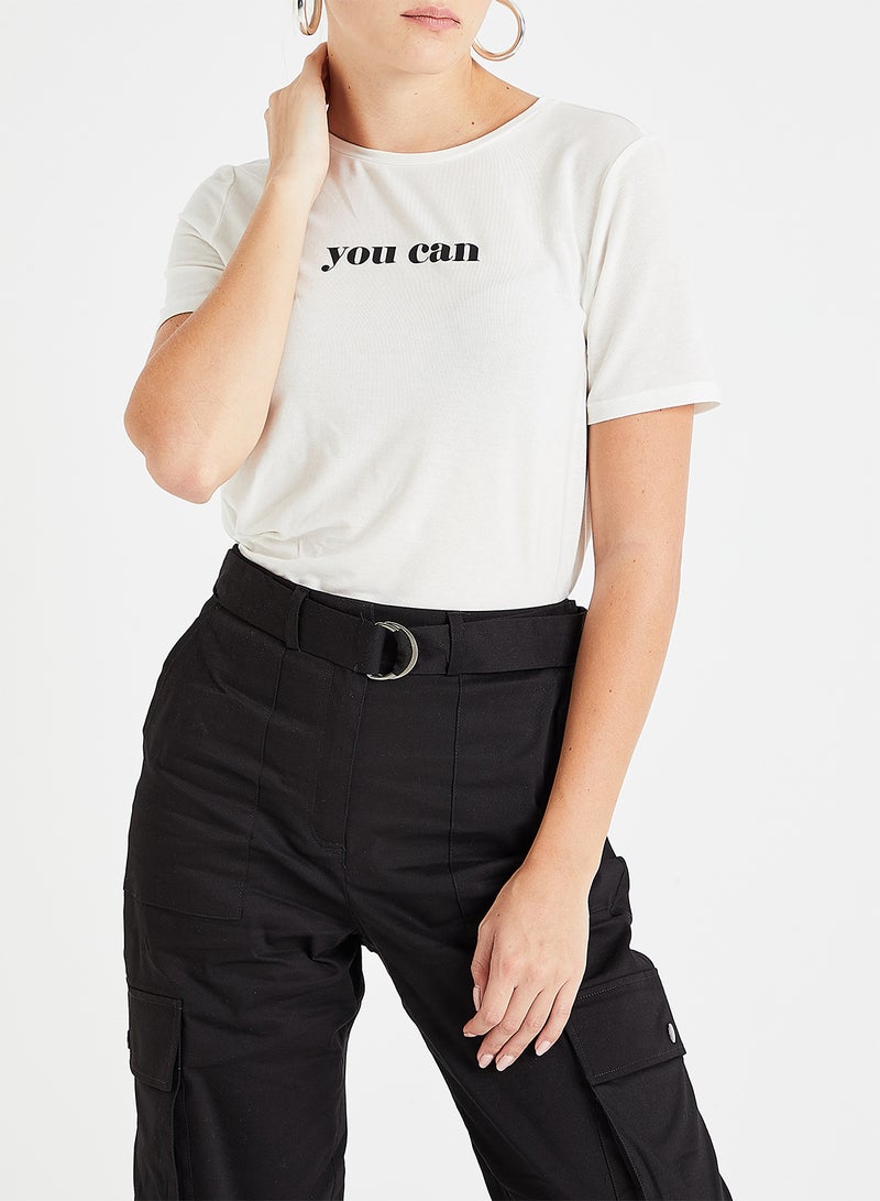 VERO MODA You Can T-Shirt Off-White - Image 1