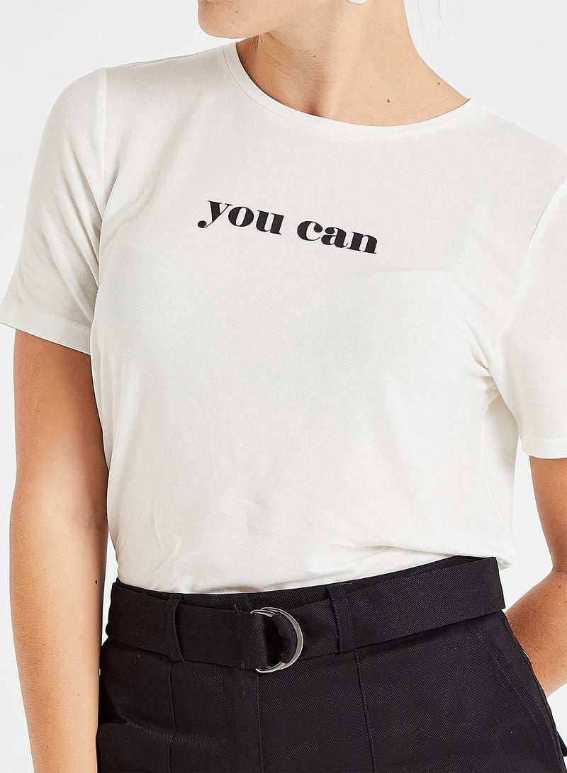 VERO MODA You Can T-Shirt Off-White - Image 4