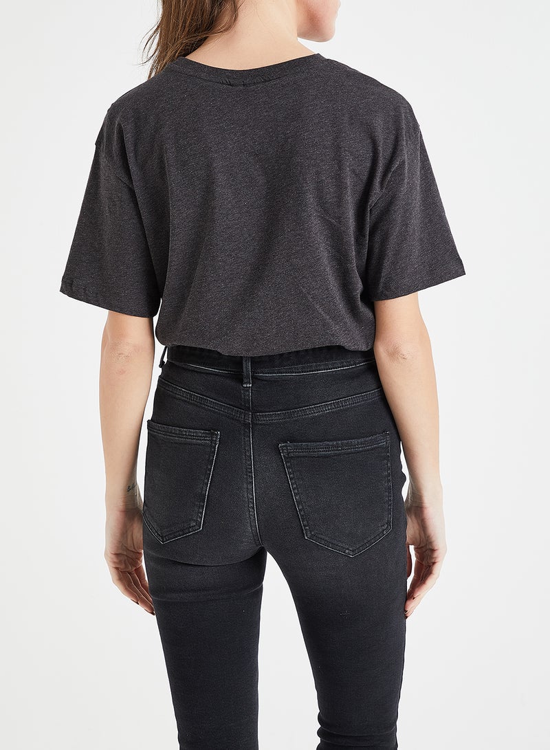 فيرو مودا تيشيرت مزين بطبعات لحيوان النمر رمادي فحمي - Image 3