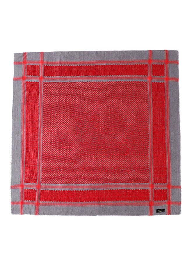 Generic Colourblock Pattern Casual Scarf Red/Grey  - Image 1