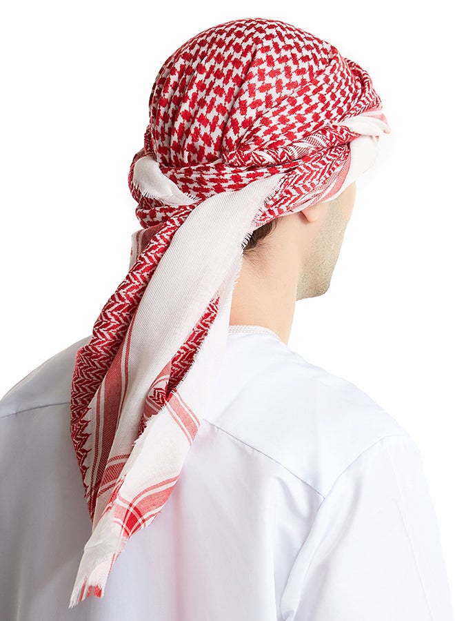 وشاح كاجوال أحمر/أبيض  - Image 3