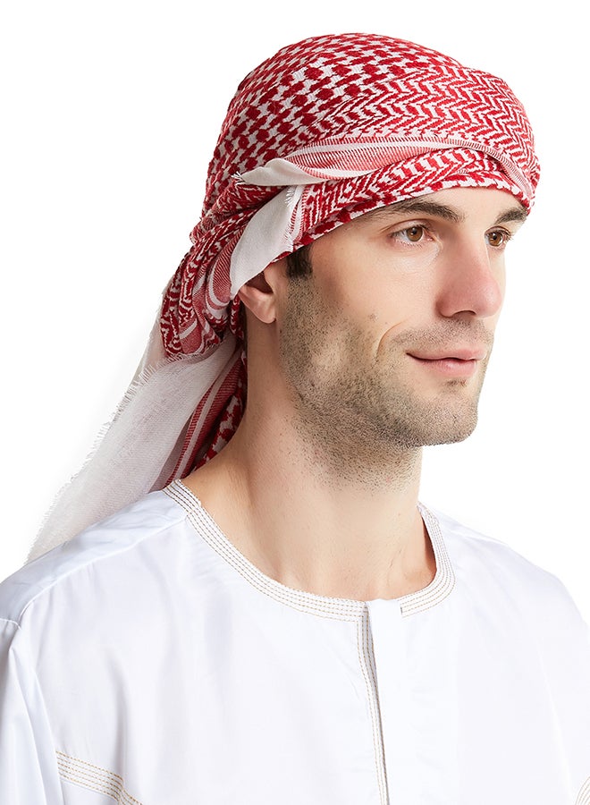 وشاح كاجوال أحمر/أبيض  - Image 4