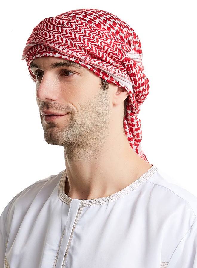 وشاح كاجوال أحمر/أبيض  - Image 5