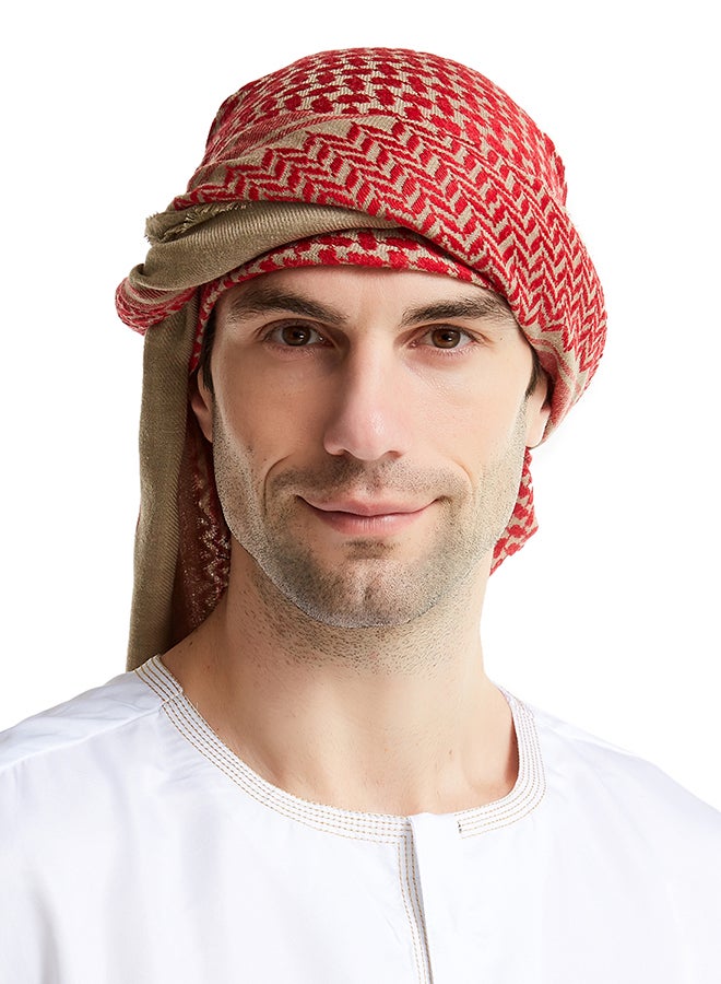 وشاح كاجوال أحمر/أبيض  - Image 2