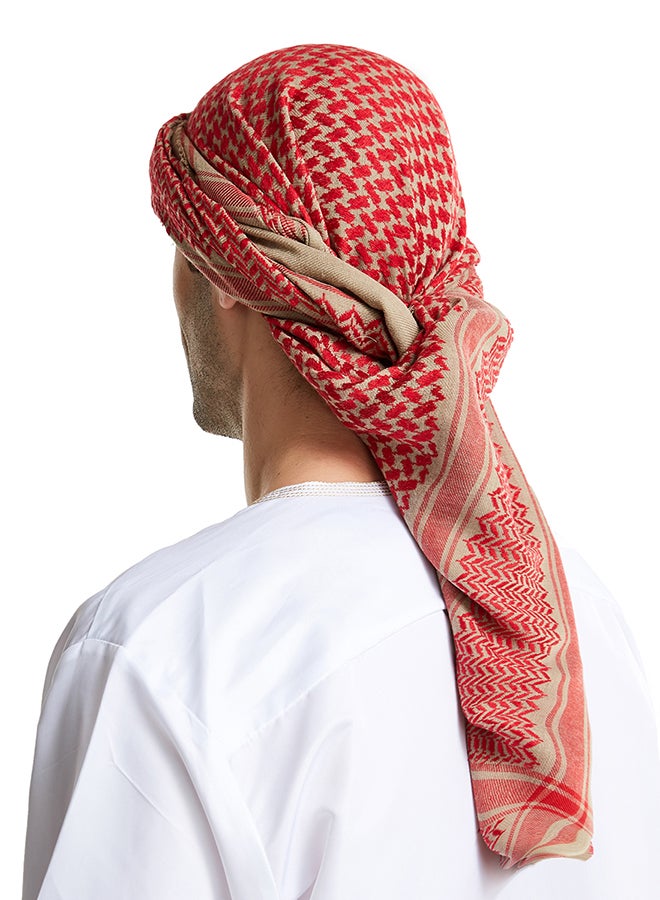 وشاح كاجوال أحمر/أبيض  - Image 3