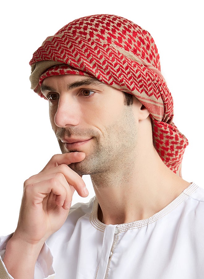 وشاح كاجوال أحمر/أبيض  - Image 5