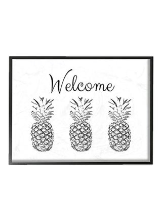 Decorative Welcome Printed Wall Art White/Black 16x1.5x20inch - v1581060462/N34355875A_1