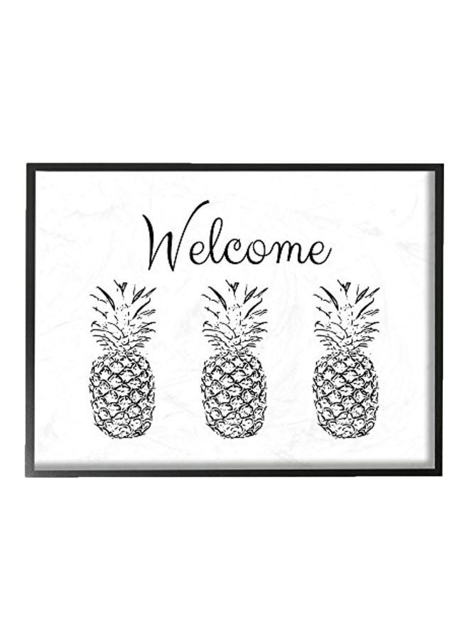 Decorative Welcome Printed Wall Art White/Black 16x1.5x20inch