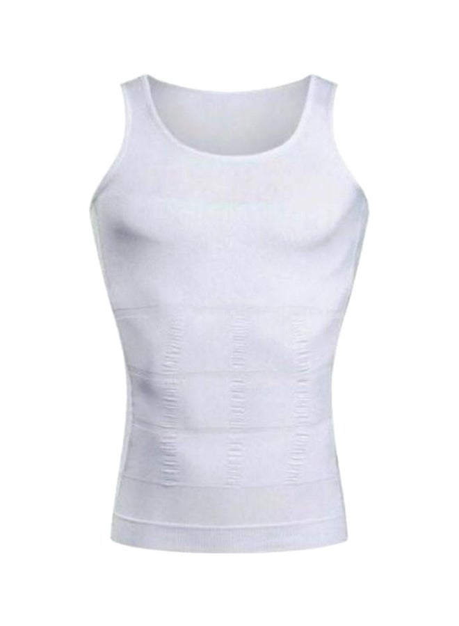 Round Neck Slimming Vest White - Image 1