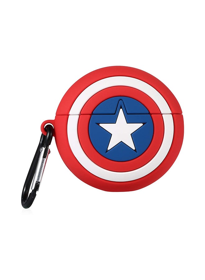 Aimax - Captain America Logo Pattern Case Cover For Apple AirPods Pro 3 Red/White/Blue - Image 1