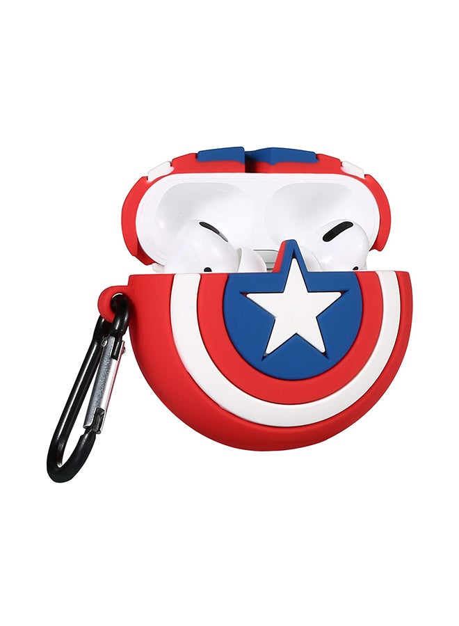 Aimax - Captain America Logo Pattern Case Cover For Apple AirPods Pro 3 Red/White/Blue - Image 1