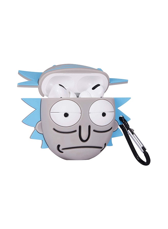 Aimax - Grey Man Rick Cartoon Case Cover For Apple AirPods Pro Grey/Blue - Image 1