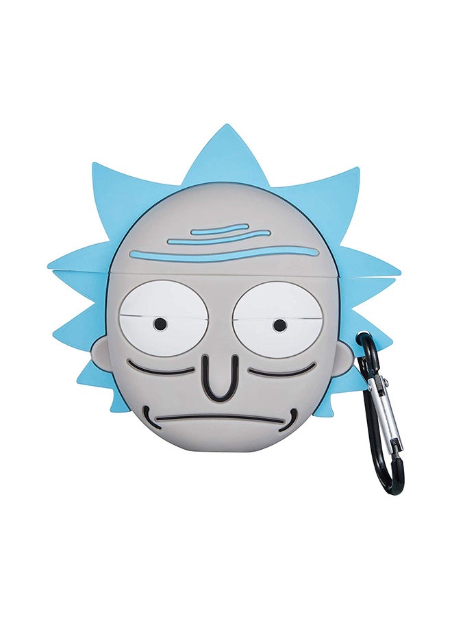 Aimax - Grey Man Rick Cartoon Case Cover For Apple AirPods Pro Grey/Blue - Image 1