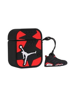 Jordan Silicone Cartoon Case Cover For Apple AirPods Red/Black