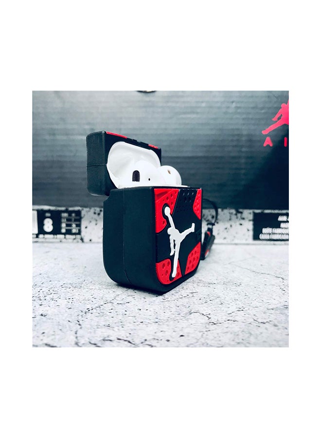 Aimax - Jordan Silicone Cartoon Case Cover For Apple AirPods Red/Black - Image 1