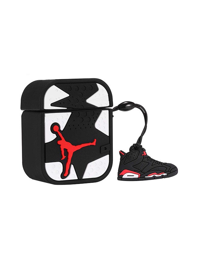 Aimax Jordan Silicone Cartoon Case Cover For Apple AirPods White/Black - Image 1