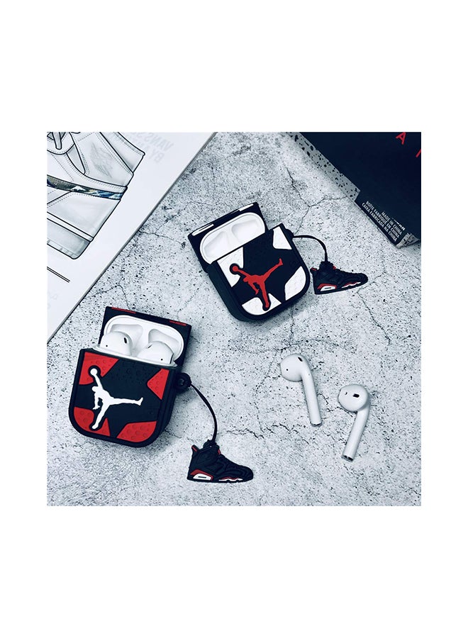 Aimax Jordan Silicone Cartoon Case Cover For Apple AirPods White/Black - Image 2