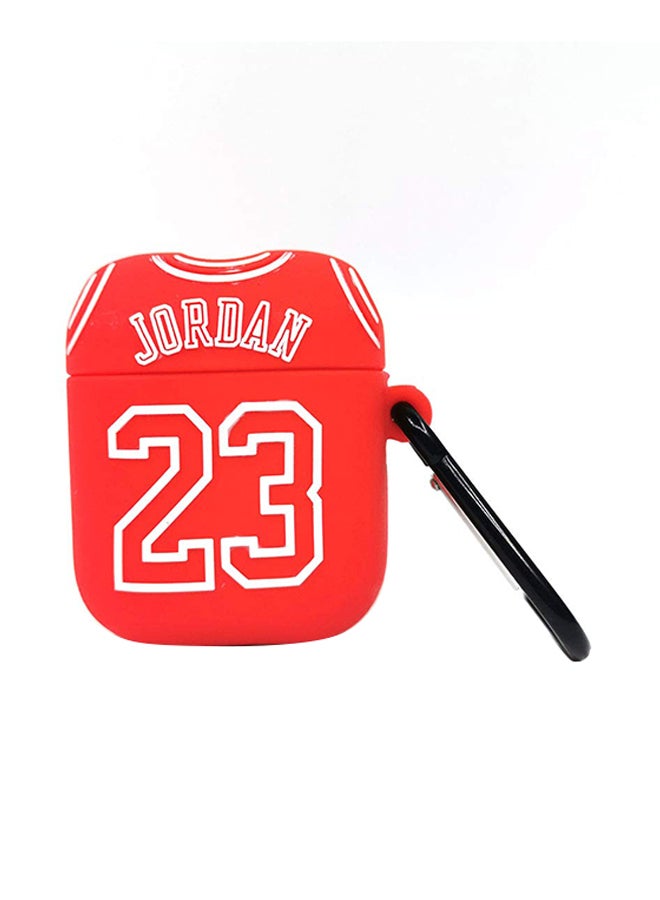 Aimax 3D Jordan 23 Jersey Cartoon Case Cover For Apple AirPods Red  - Image 1