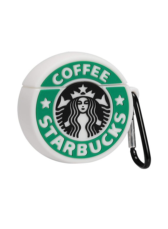 آيماكس غطاء حماية بتصميم كرتوني ثلاثي الأبعاد على شكل قهوة لسماعات أبل آيربودز . أبيض - Image 1