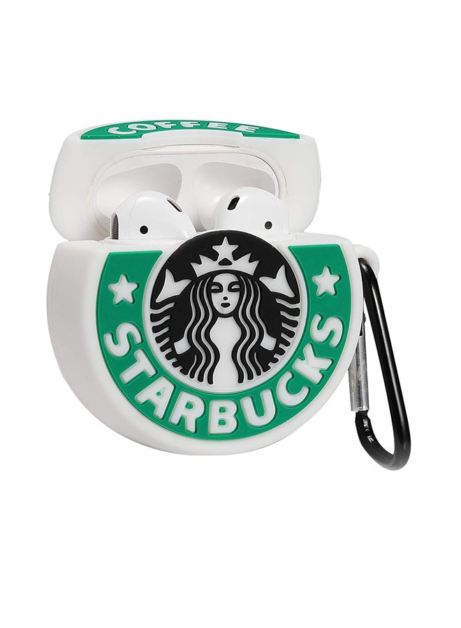 آيماكس غطاء حماية بتصميم كرتوني ثلاثي الأبعاد على شكل قهوة لسماعات أبل آيربودز . أبيض - Image 2