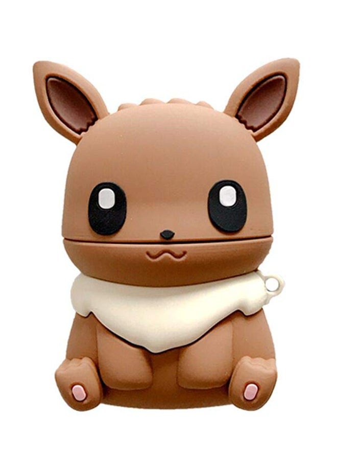 آيماكس غطاء حمايةٍ بتصميم كرتوني ثلاثي الأبعاد لشخصية إيف من مسلسل "Pokemon" لسماعات أبل آيربودز. بني - Image 1