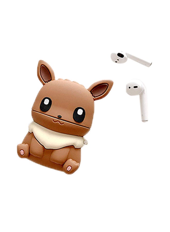 آيماكس غطاء حمايةٍ بتصميم كرتوني ثلاثي الأبعاد لشخصية إيف من مسلسل "Pokemon" لسماعات أبل آيربودز. بني - Image 2