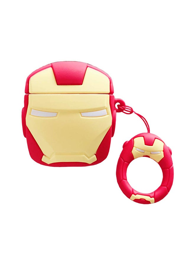 Aimax Super Hero Iran Man 3D Cartoon Case Cover For Apple AirPods Red/Yellow - Image 1
