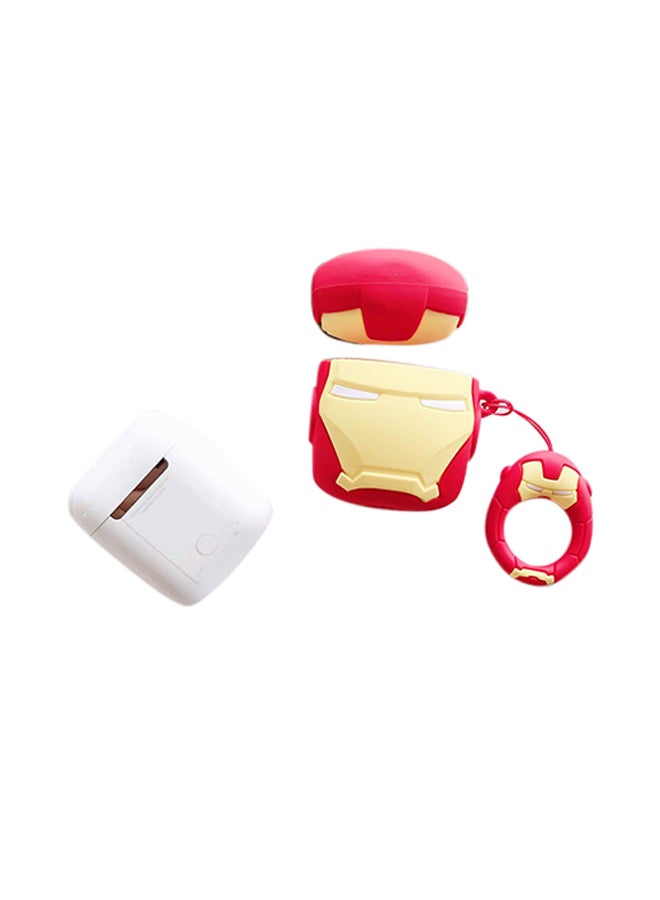 Aimax Super Hero Iran Man 3D Cartoon Case Cover For Apple AirPods Red/Yellow - Image 2