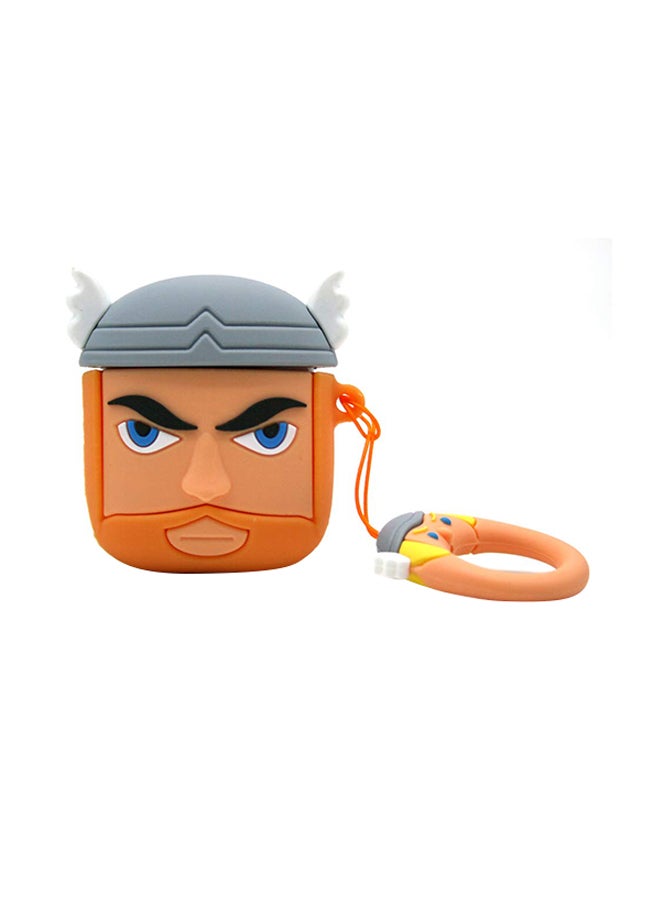 Aimax - Super Hero Thor 3D Cartoon Case Cover For Apple AirPods Orange/Grey - Image 1