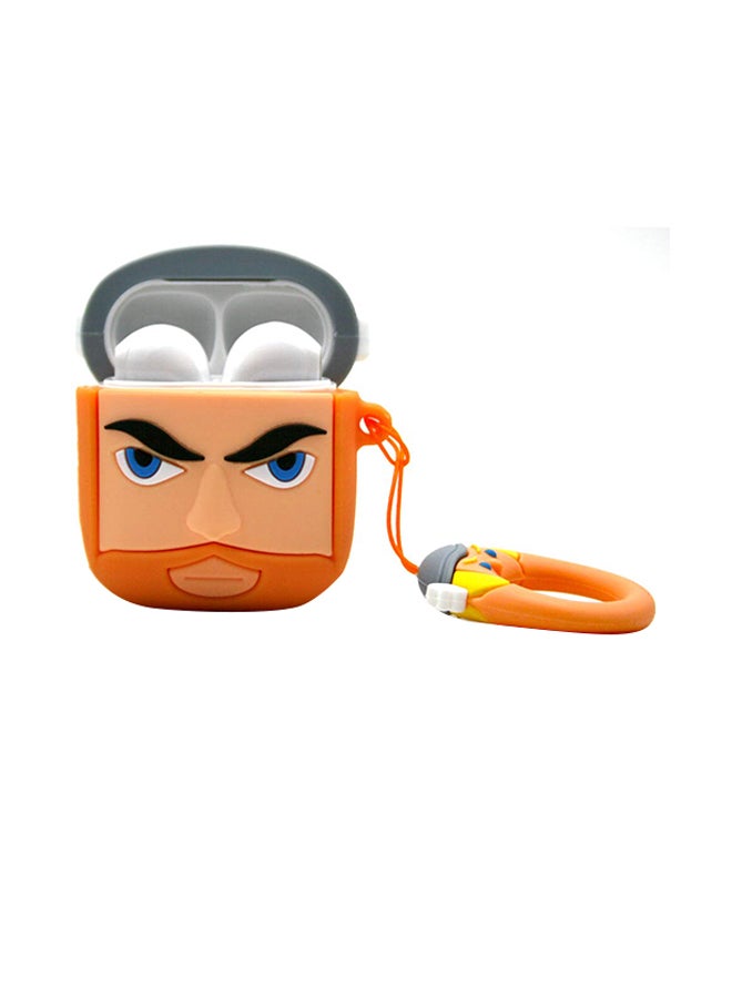 Aimax - Super Hero Thor 3D Cartoon Case Cover For Apple AirPods Orange/Grey - Image 1
