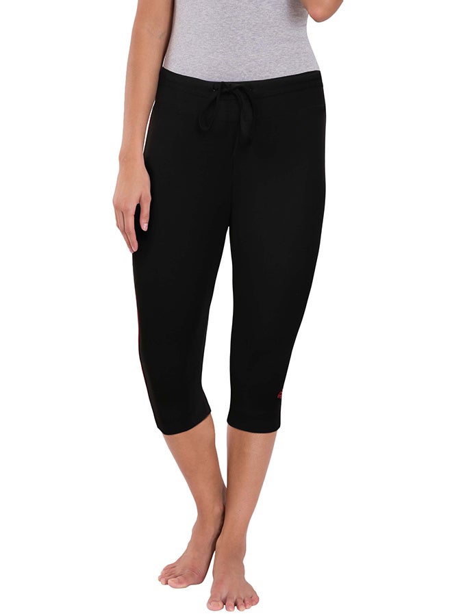 JOCKEY Solid Capri Sport Tights Black / Ruby  - Image 1