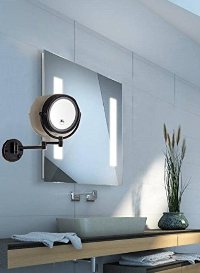 داوري 10X Magnifying Wall Mount LED Makeup Mirror Black/White/Clear - Image 2