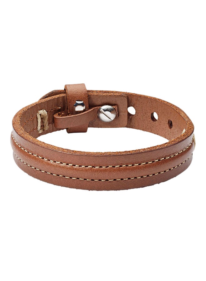 FOSSIL Leather Wristband Style Bracelet 