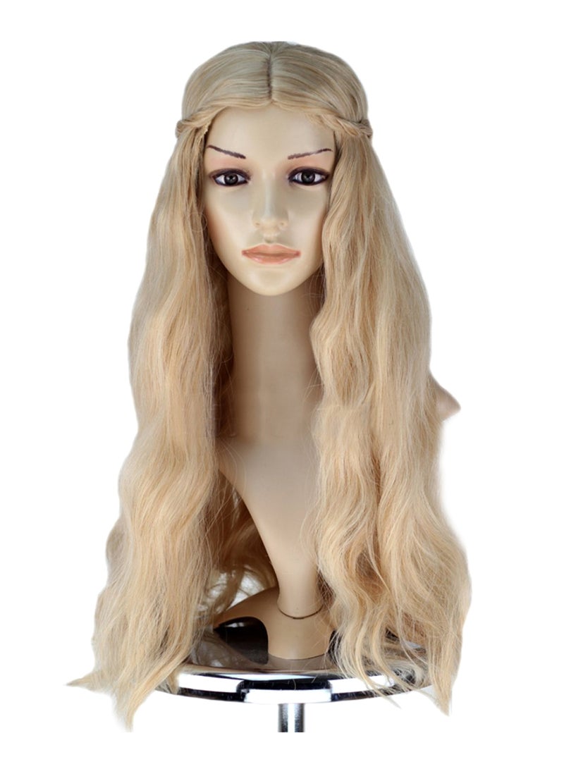 Angelaicos Fluffy Long Wavy Hair Wig With Mane-Queen Blonde