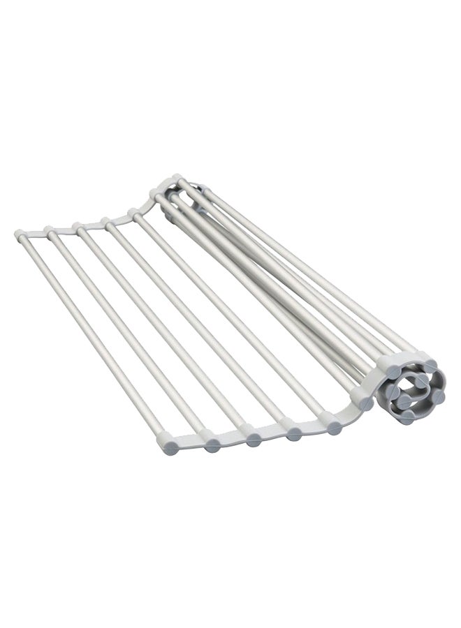 InterDesign Metro Rustproof Over-The-Sink Dish Drainer Rack Silver/Grey 