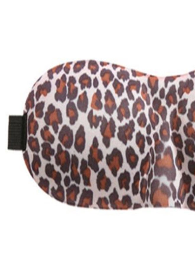 قناع نوم للعين بطبعة جلد الفهد ثلاثي الأبعاد أبيض/بني - Image 2