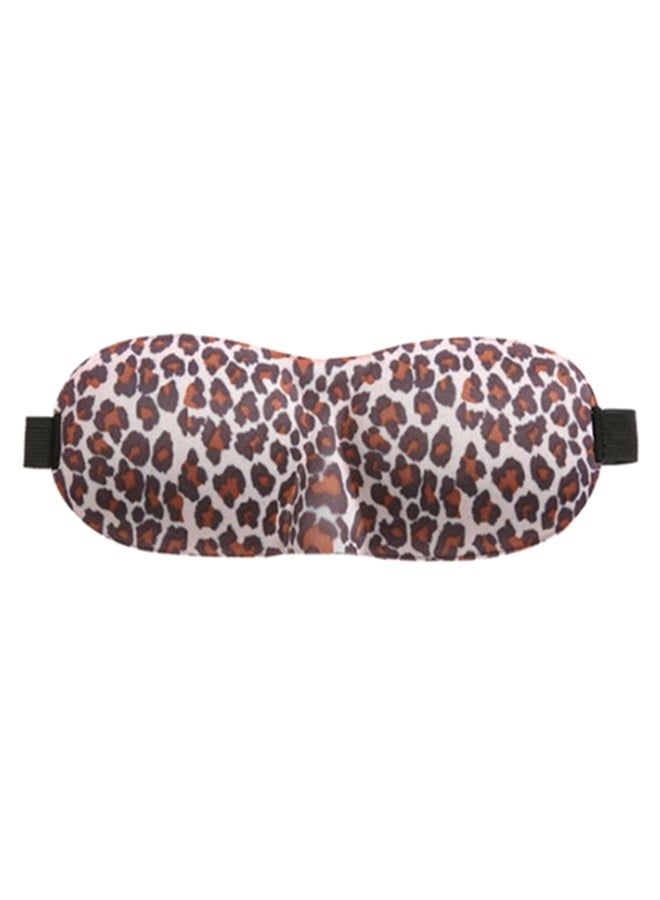 3D Leopard Printed Sleeping Eye Mask White/Brown  - Image 1
