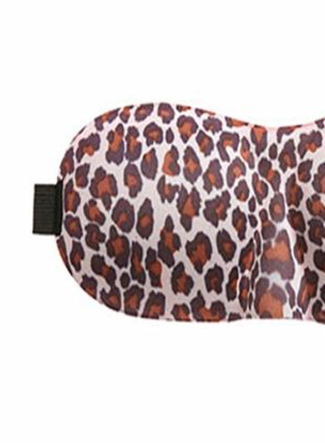 قناع نوم للعيون بطبعة جلد الفهد ثلاثي الأبعاد . أبيض/بني - Image 2