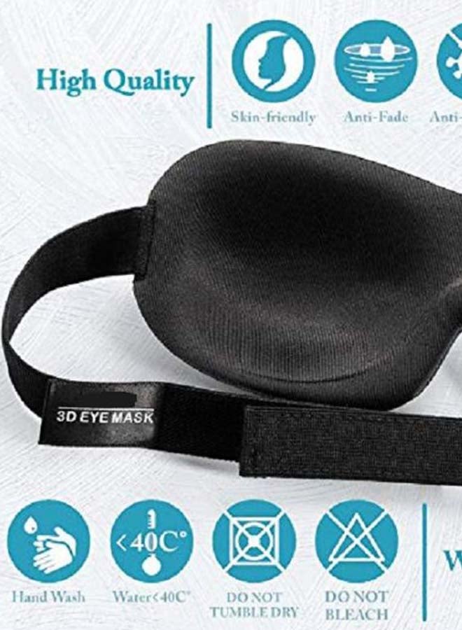 Generic - 3D Contoured And Comfortable Travel Sleep Eye Mask Black - Image 1