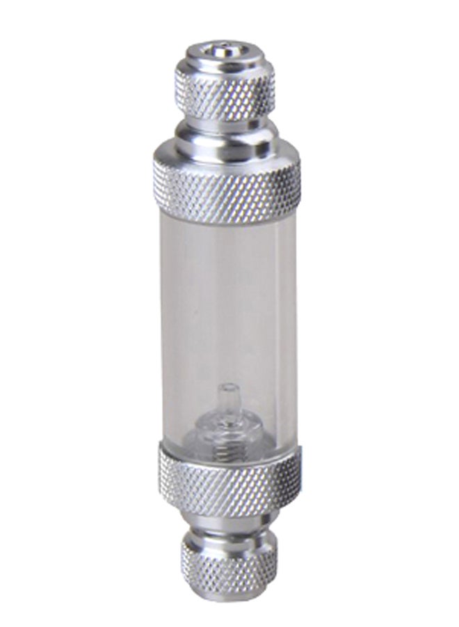 Double Head CO2 Bubble Counter With Check Valve Silver/Clear - Image 1